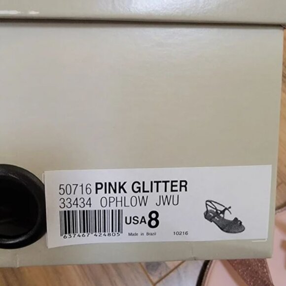 NIB Melissa x Jason Wu Ophelia bow strappy flat Sandal pink glitter size 8 8.5 - Picture 2 of 4